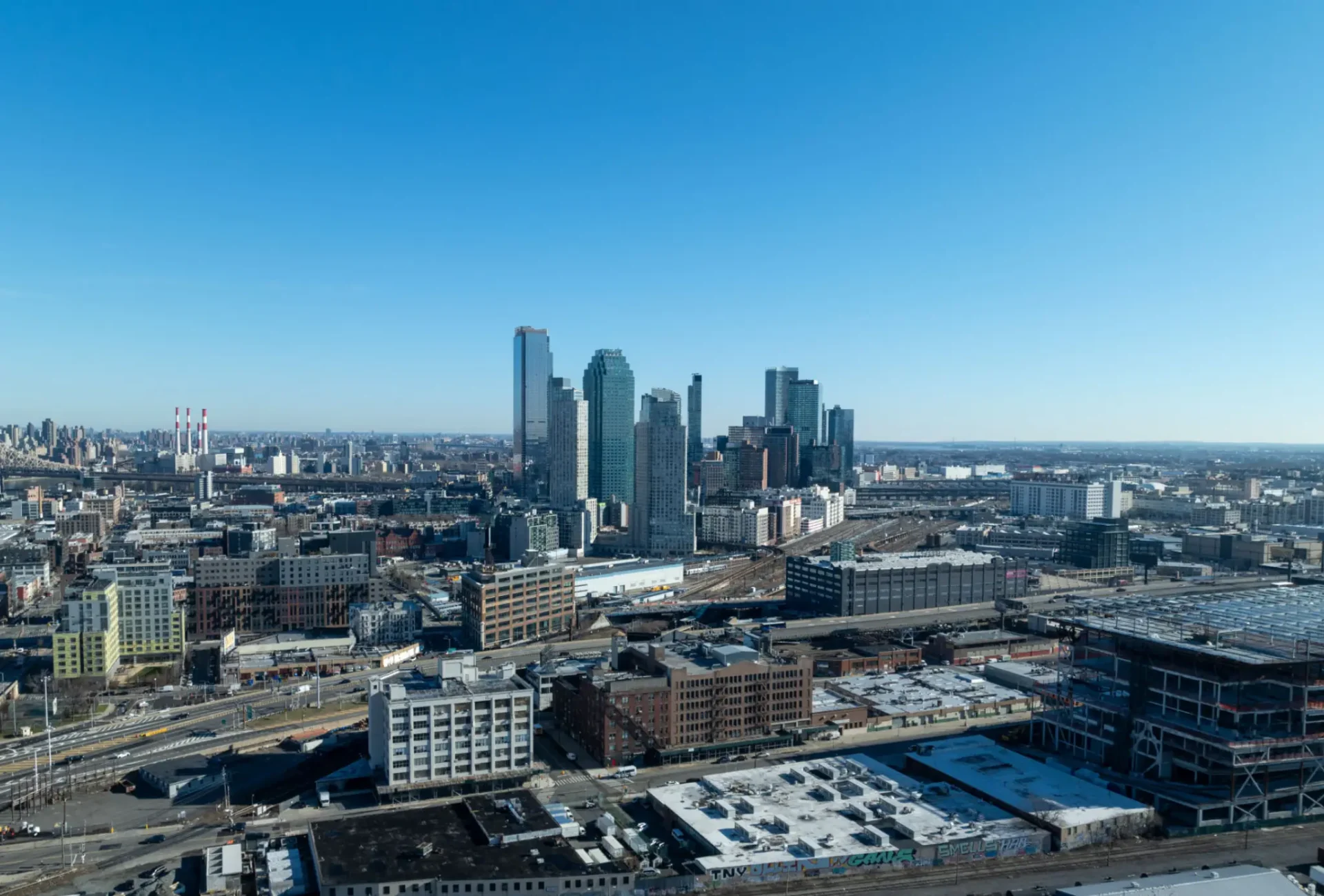 City skyline with skyscrapers