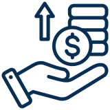 Financial growth icon with dollar sign